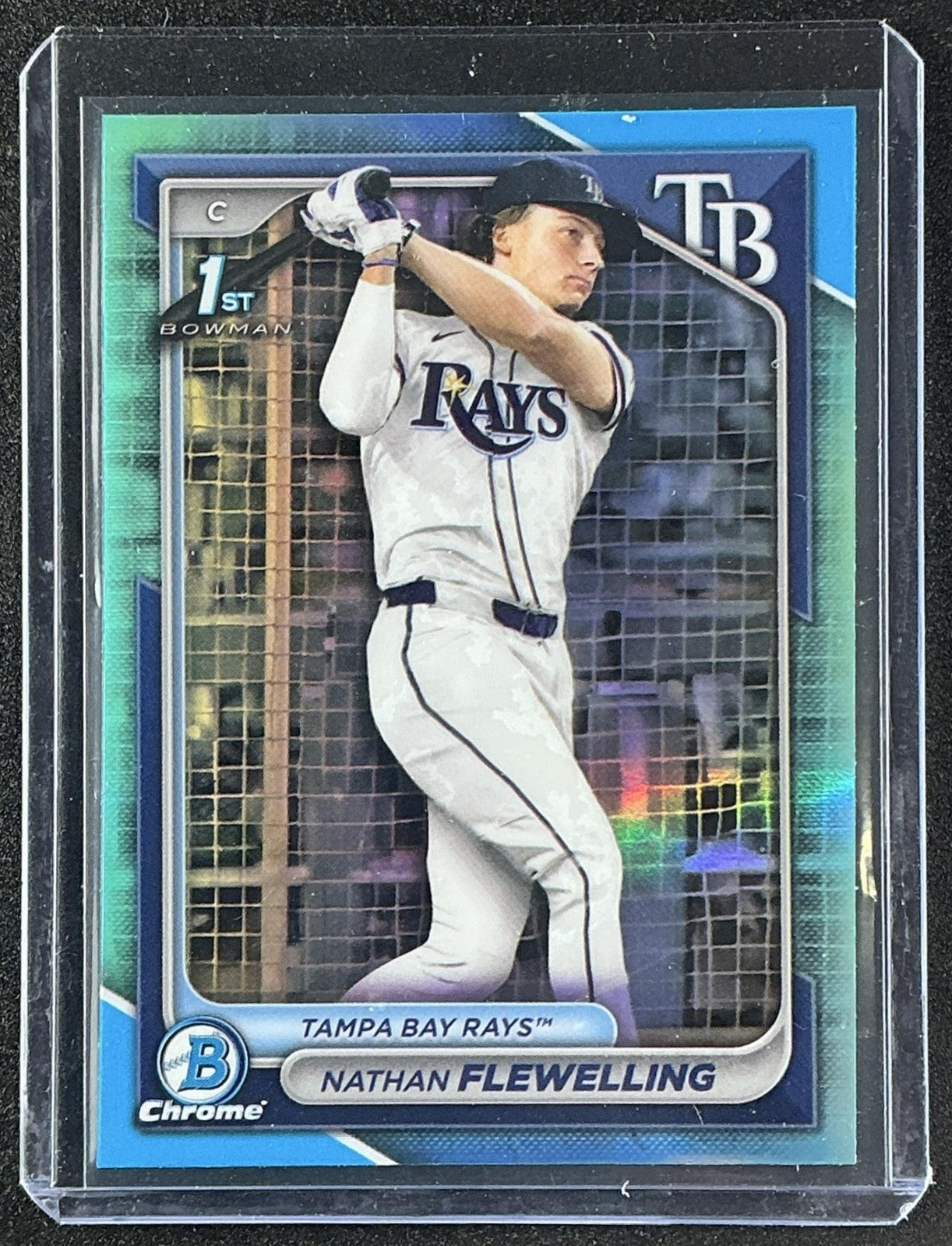 2024 Bowman Draft Nathan Flewelling #BDC-88 Chrome Sky Blue Refractor 1st