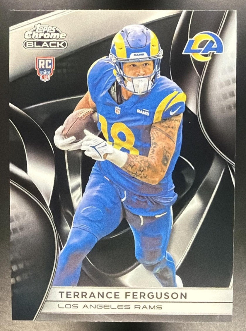 TERRANCE FERGUSON 2025 TOPPS CHROME BLACK #129 RC RAMS