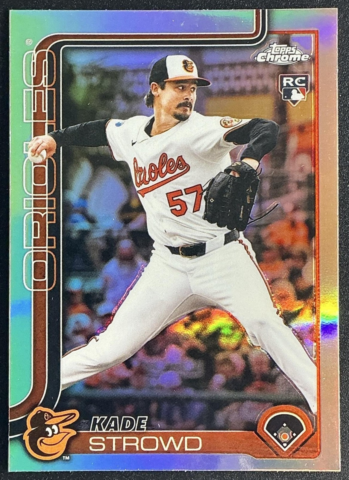 KADE STROWD 2025 TOPPS CHROME UPDATE #USC193 REFRACTOR RC ORIOLES