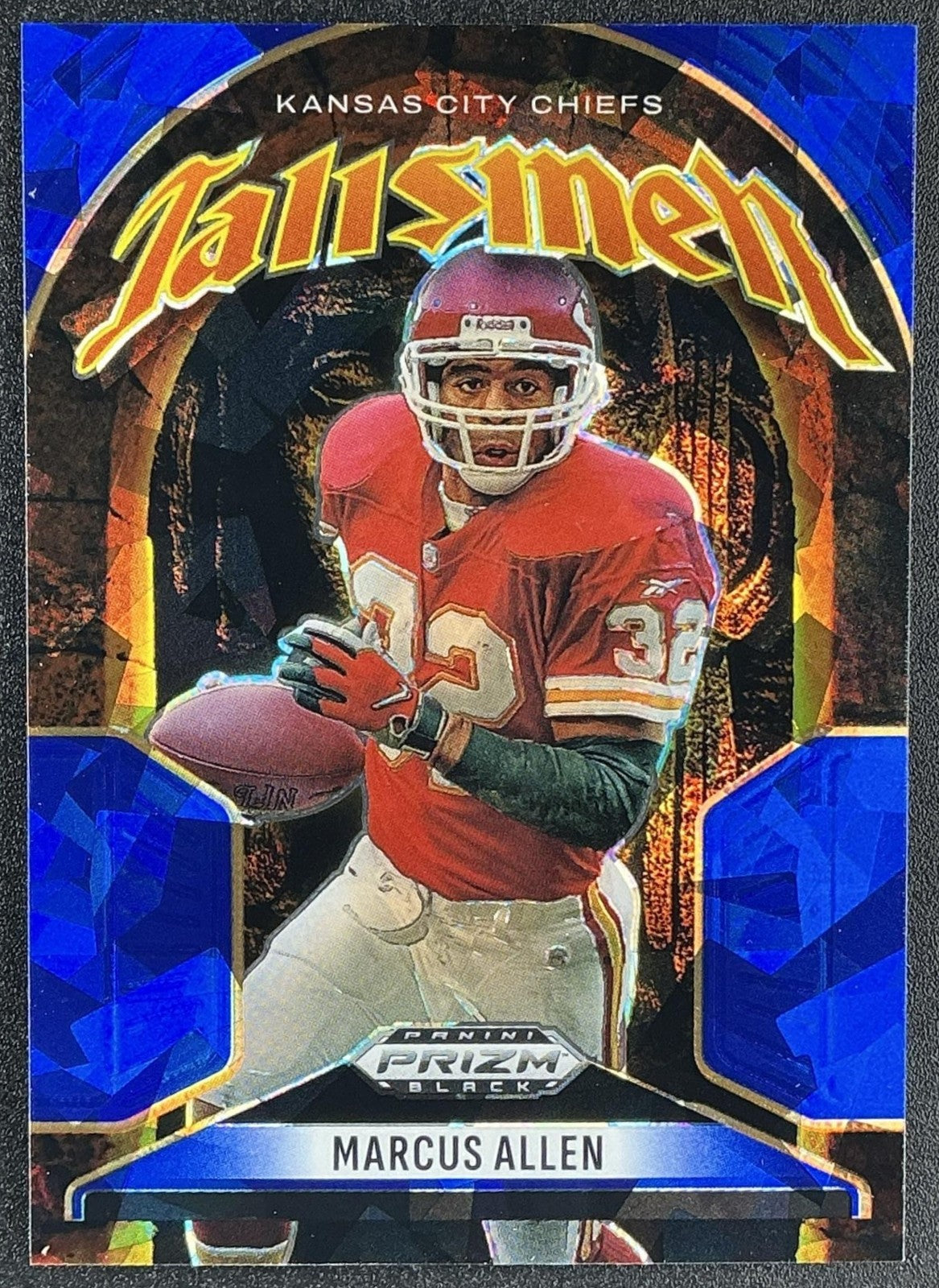 MARCUS ALLEN 2025 PANINI PRIZM BLACK #10 TALISMEN BLUE ICE 2/125 CHIEFS