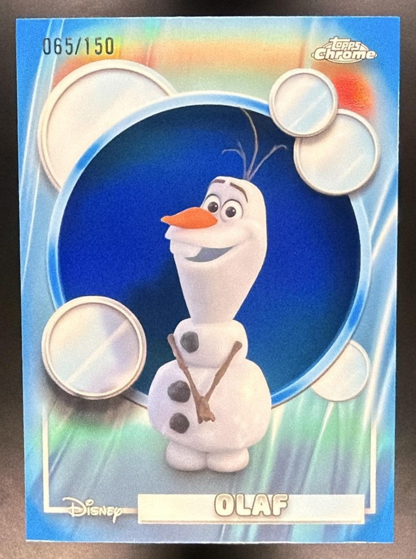 OLAF 2026 TOPPS CHROME DISNEY #170 BLUE REFRACTOR 65/150 FROZEN II