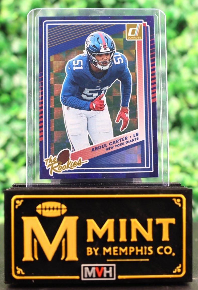 ABDUL CARTER 2025 PANINI DONRUSS THE ROOKIES RC NEW YORK GIANTS COLOR MATCH