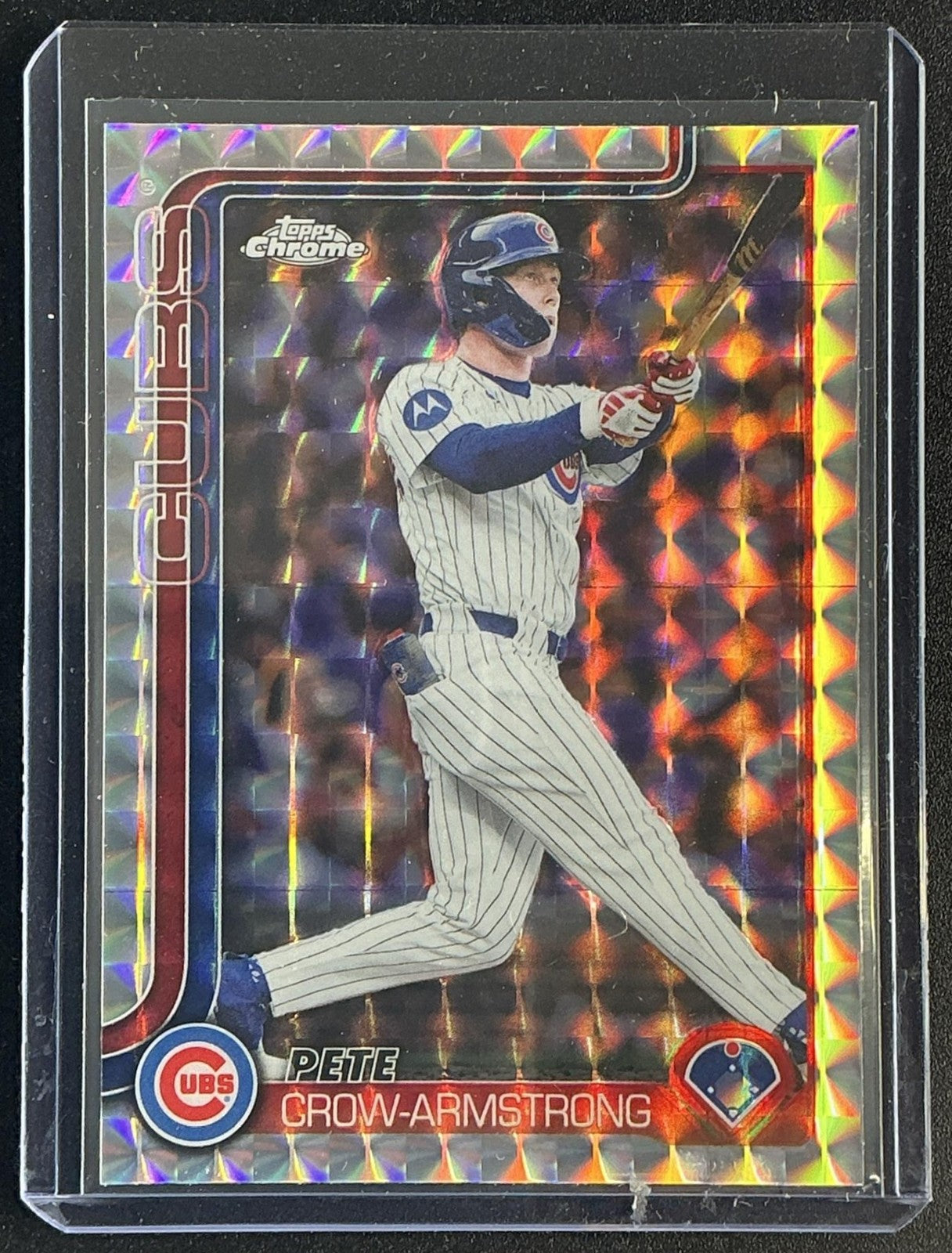 PETE CROW-ARMSTRONG 2025 TOPPS CHROME UPDATE #USC76 GEOMETRIC REFRACTOR CUBS
