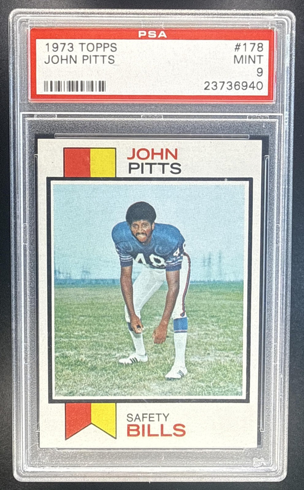 JOHN PITTS 1973 TOPPS #178 BILLS PSA 9