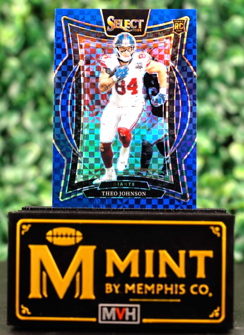 THEO JOHNSON 2024 PANINI SELECT #96 BLUE PRIZM /249 GIANTS CONCOURSE COLOR MATCH