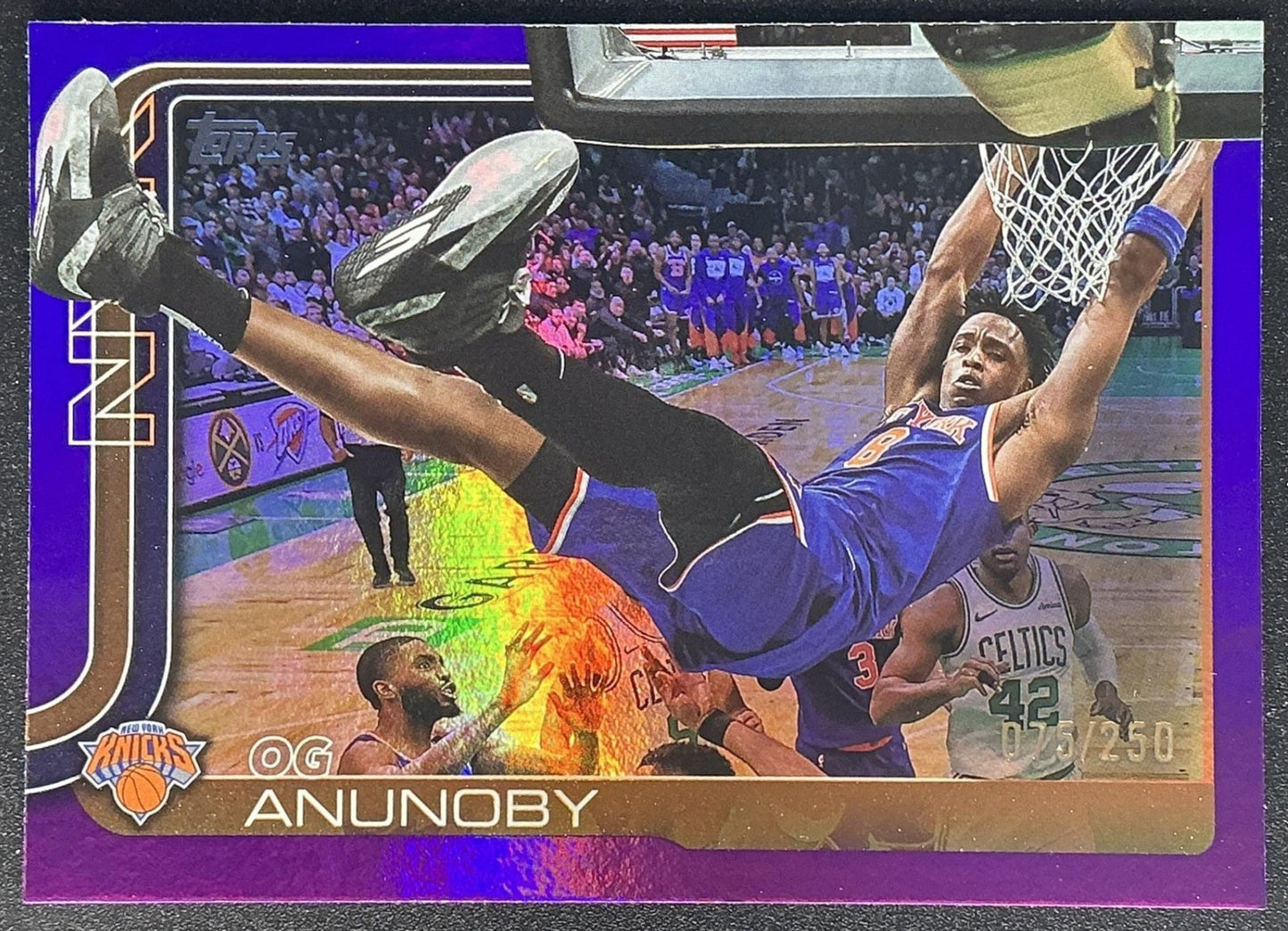 OG ANUNOBY 2025-26 TOPPS #15 PURPLE RAINBOW 75/250 KNICKS