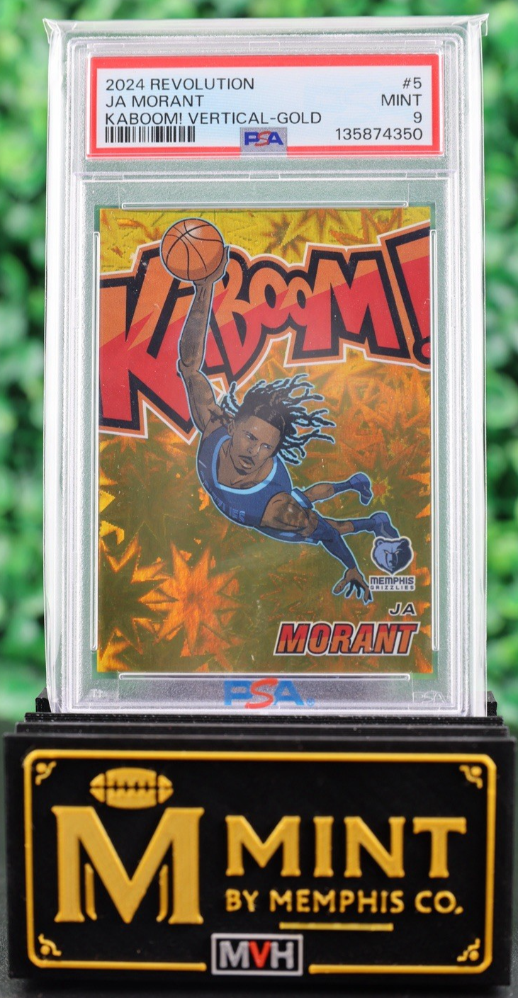 JA MORANT 2024 PANINI REVOLUTION GOLD KABOOM! VERTICAL /10 SSP GRIZZLIES
