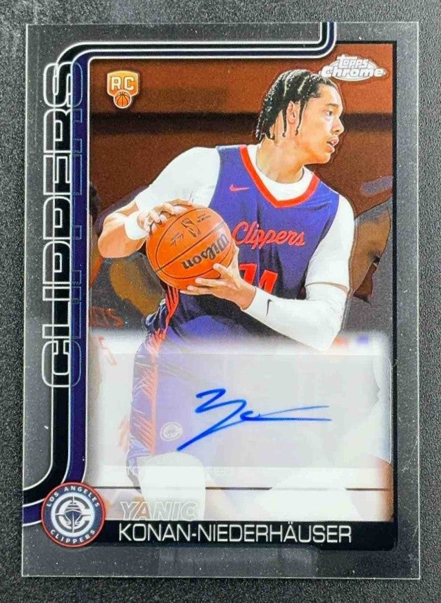 YANIC KONAN-NIEDERHAUSER 2025-26 TOPPS CHROME #TCAR-YKN ROOKIE AUTO RC CLIPPERS
