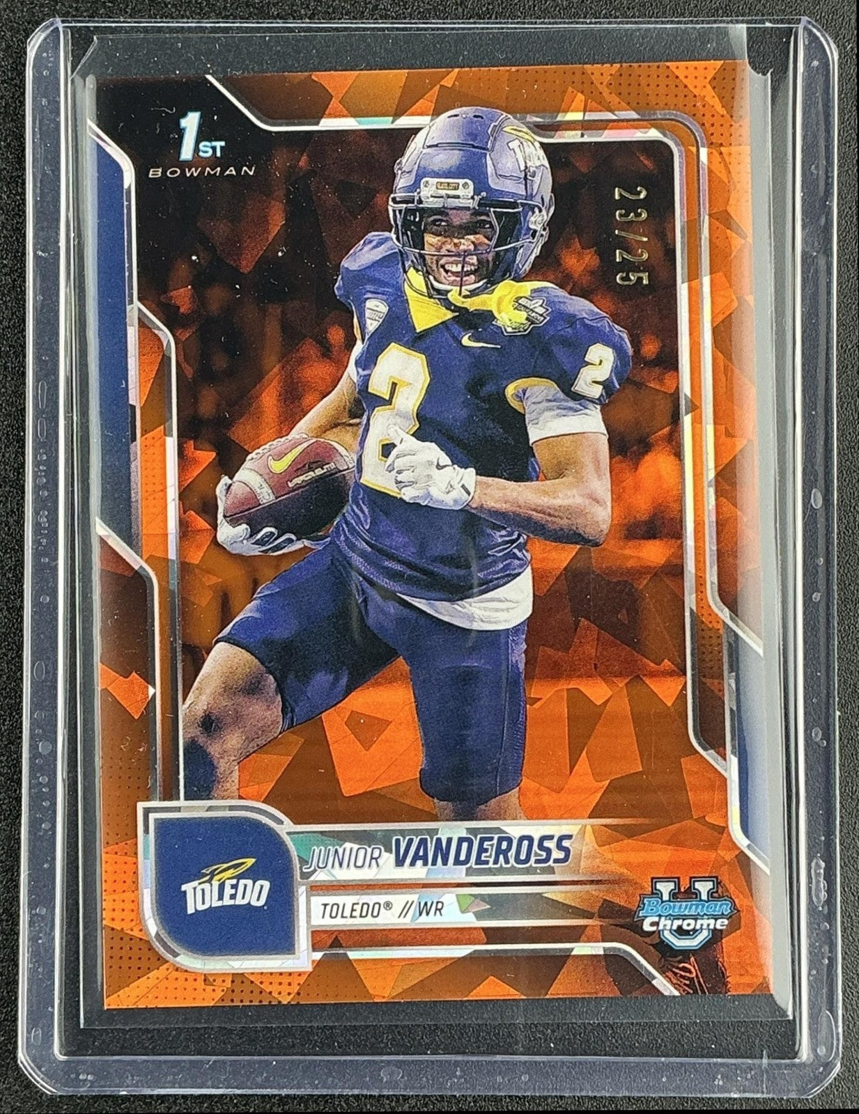 2025 Bowman Chrome University Sapphire Junior Vandeross #197 Orange /25 1st