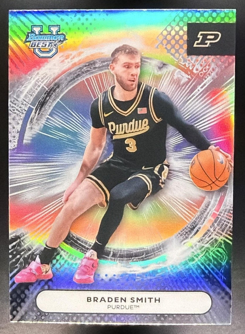 BRADEN SMITH 2025-26 BOWMAN BEST UNIVERSITY #1 REFRACTOR BOILERMAKERS
