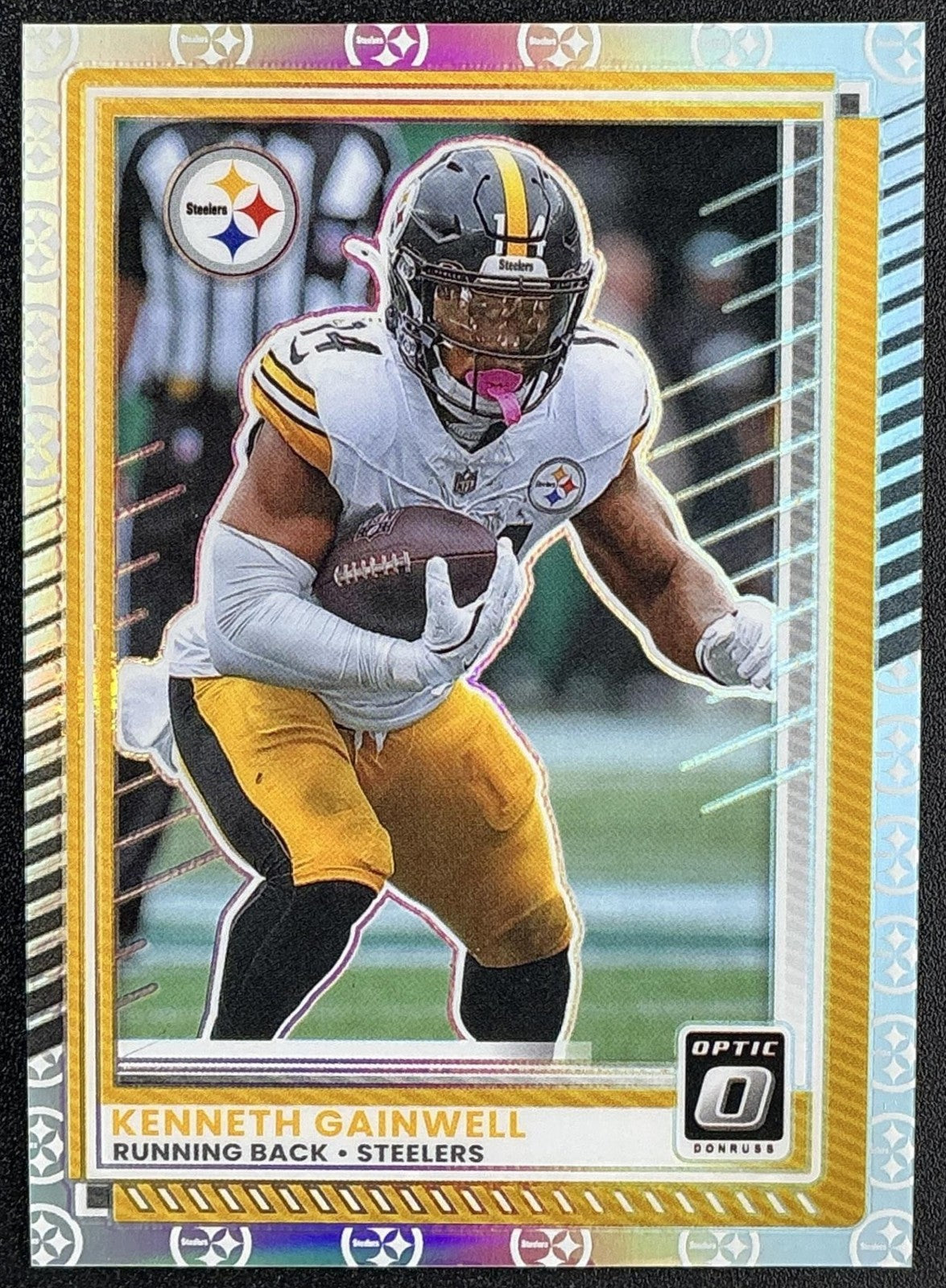 KENNETH GAINWELL 2025 PANINI DONRUSS OPTIC #97 TEAM LOGO PRIZM /32 STEELERS