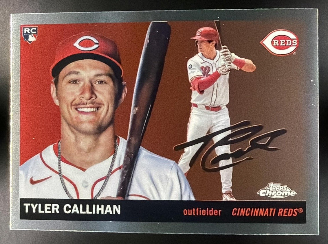 TYLER CALLIHAN 2025 TOPPS CHROME PLATINUM ANNIVERSARY #255 RC REDS