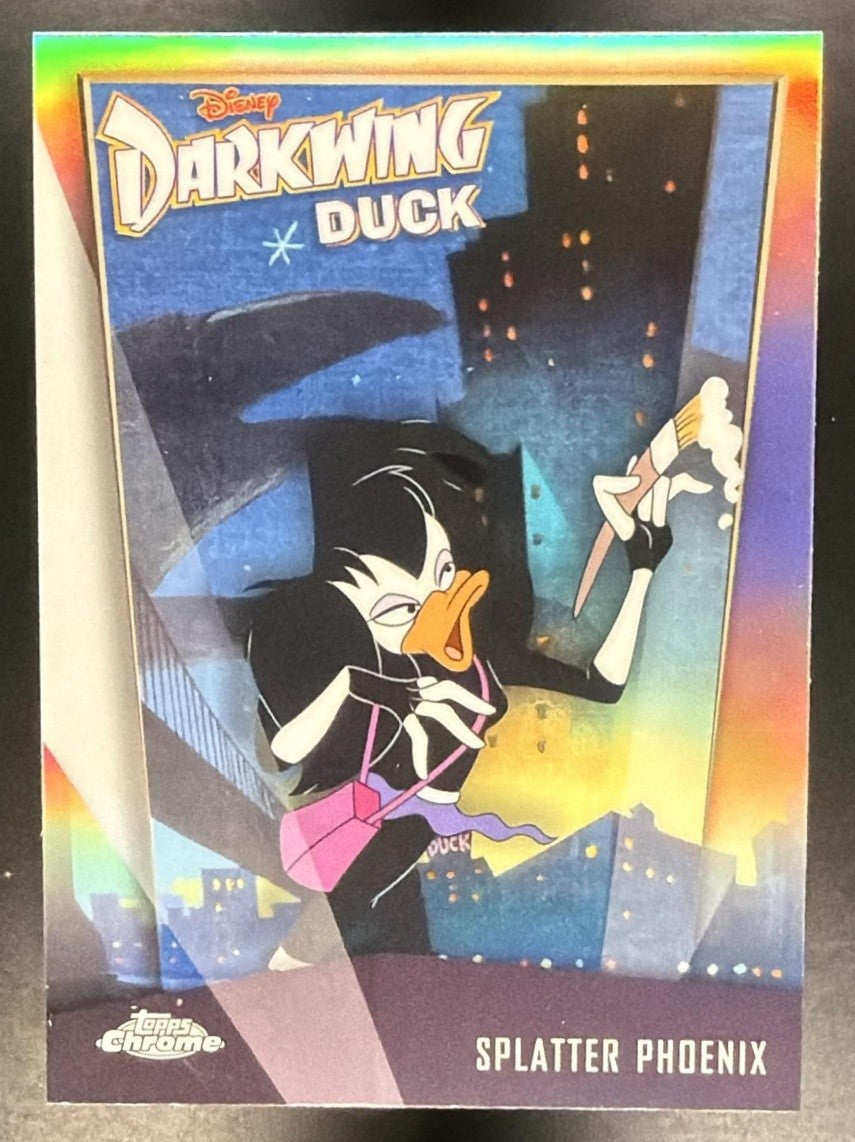 SPLATTER PHOENIX 2026 TOPPS CHROME DISNEY #DD-6 DARKWING DUCK 35TH ANNIVERSARY