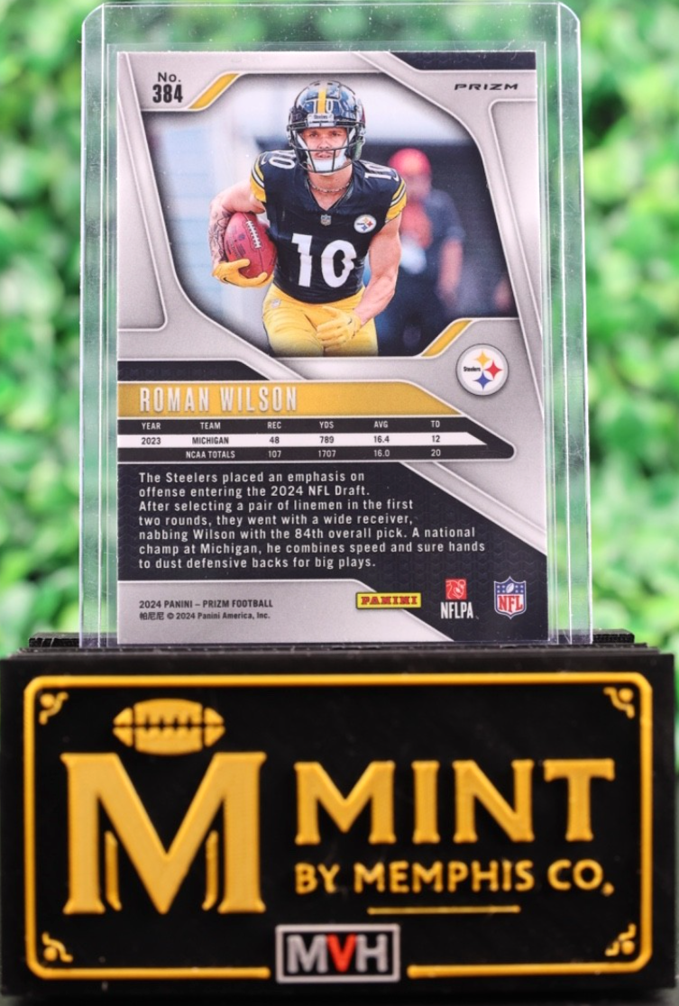 ROMAN WILSON 2024 PANINI PRIZM FOOTBALL ORANGE DISCO ROOKIE RC STEELERS #384