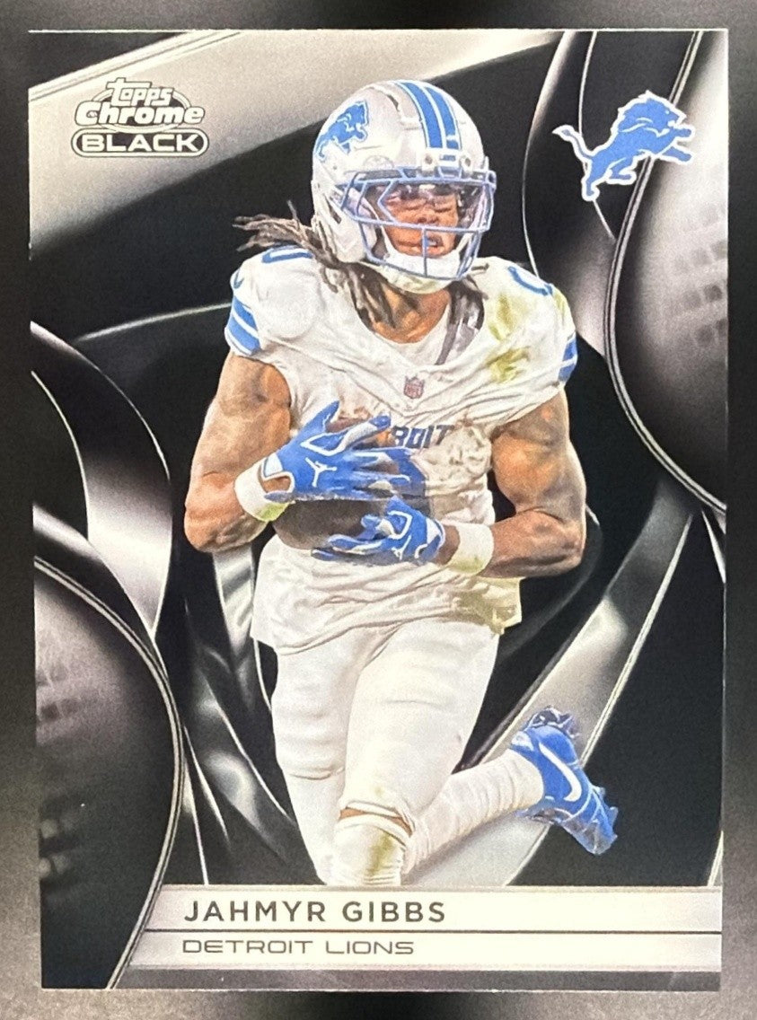 JAHMYR GIBBS 2025 TOPPS CHROME BLACK #37 LIONS