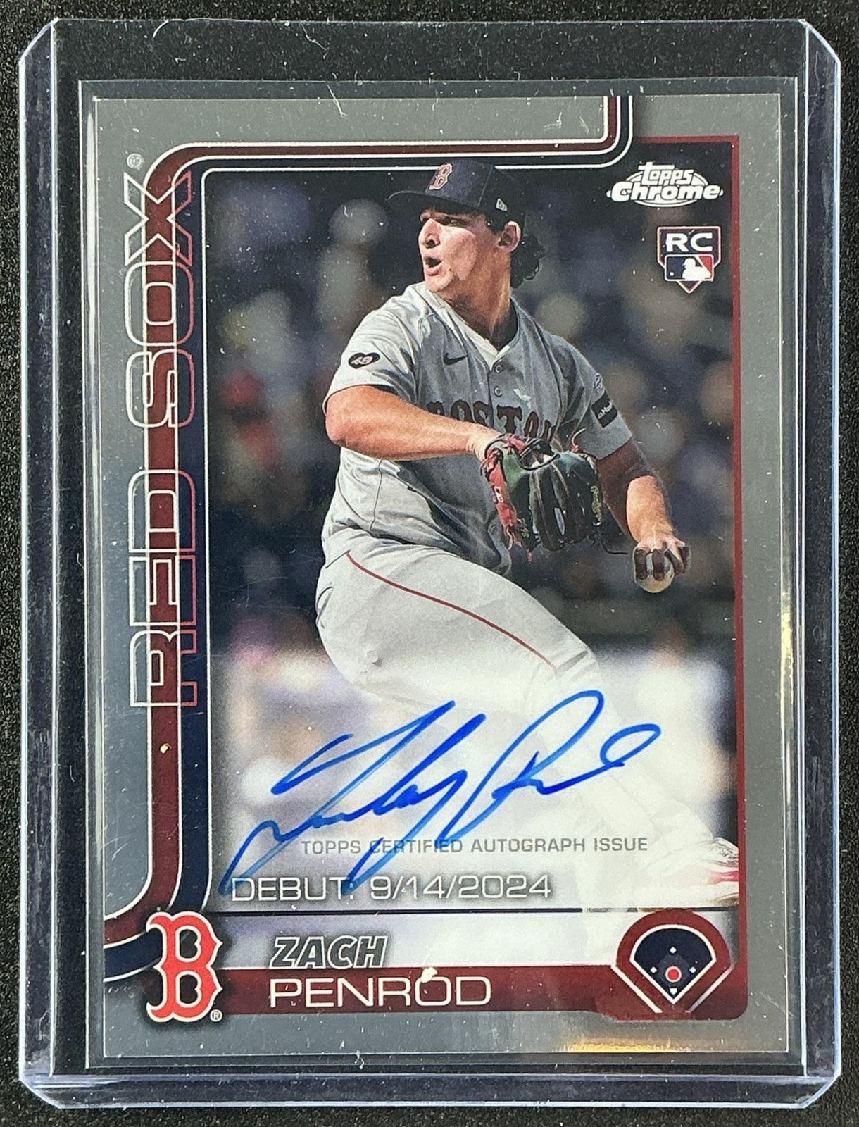 ZACH PENROD 2025 TOPPS CHROME UPDATE #CRDA-ZP ROOKIE DEBUT AUTO RC RED SOX