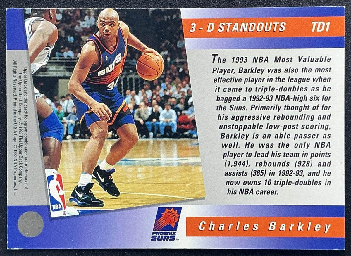 CHARLES BARKLEY 1993-94 UPPER DECK #TD1 TRIPLE DOUBLE 3 D STANDOUTS SUNS