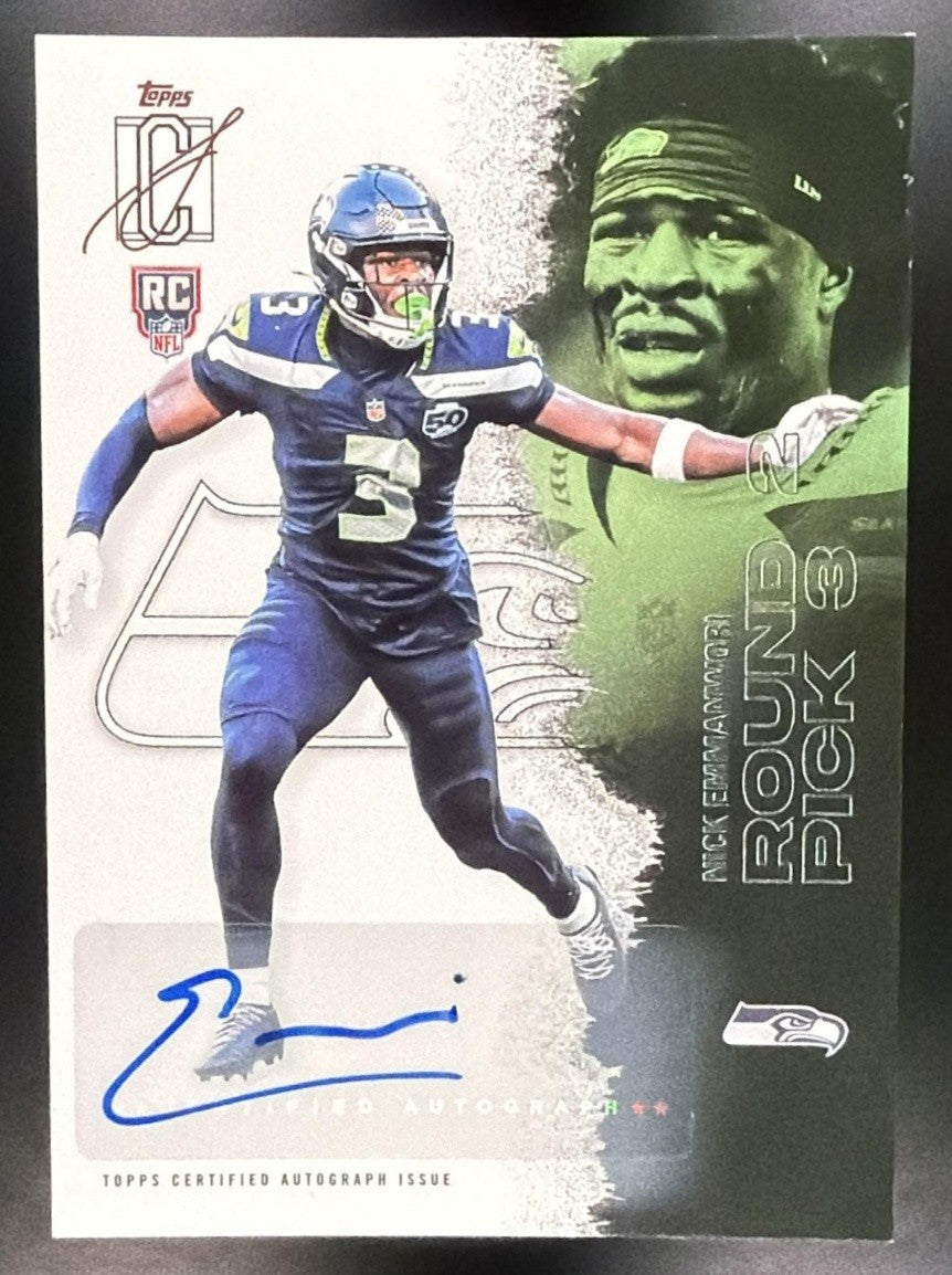 NICK EMMANWORI 2025 TOPPS SIGNATURE CLASS #174 ROOKIE AUTO RC SEAHAWKS