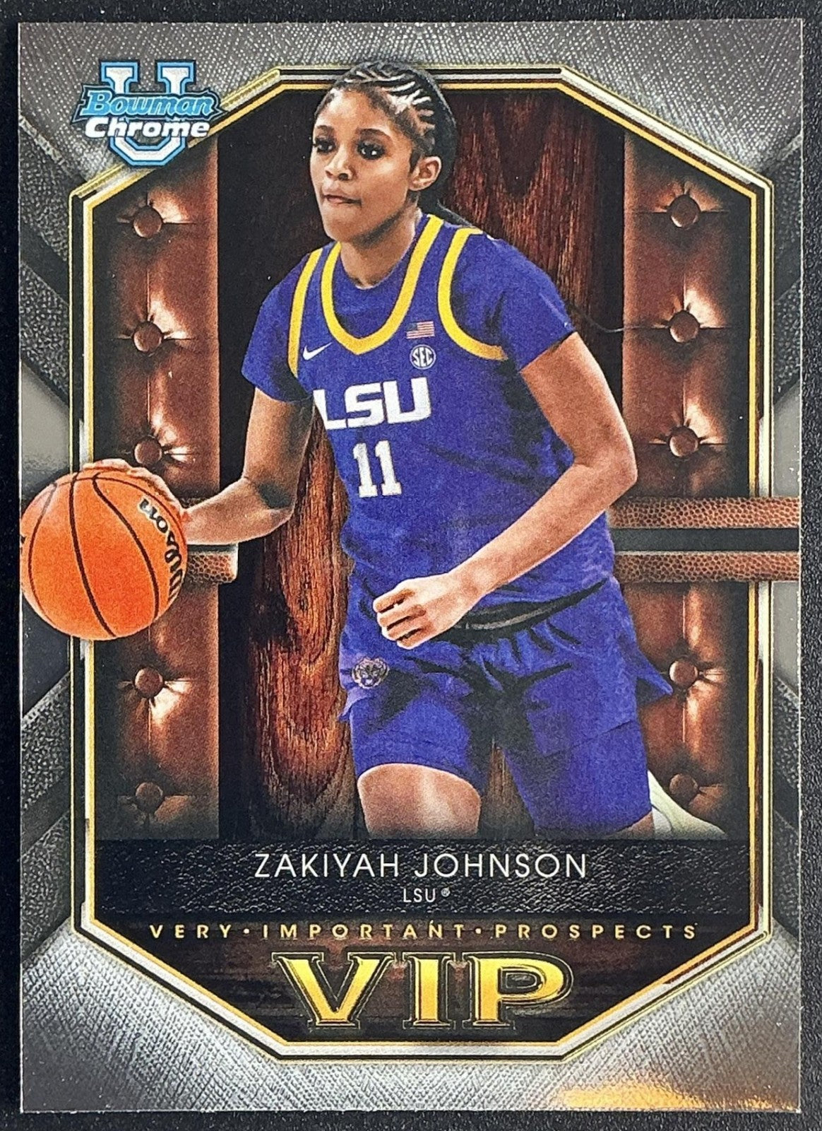 ZAKIYAH JOHNSON 2025-26 BOWMAN #VIP-15 CHROME VERY IMPORTANT PROSPECTS TIGERS