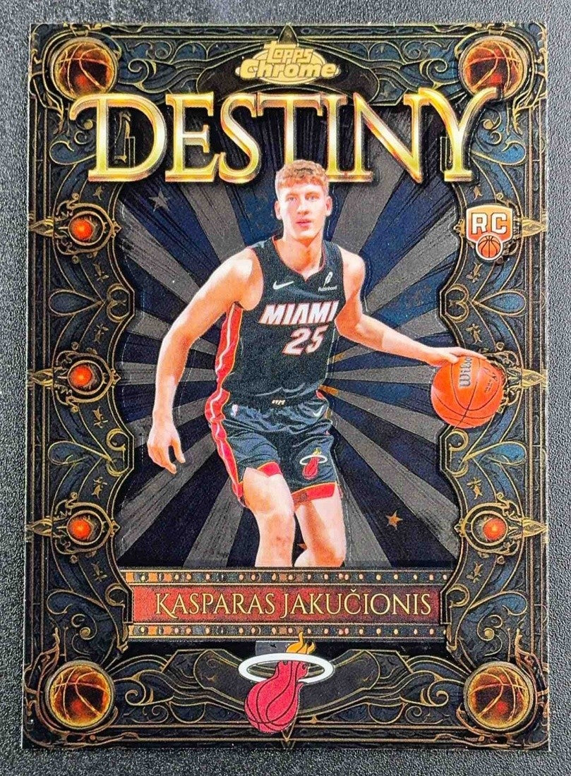 KASPARAS JAKUCIONIS 2025-26 TOPPS CHROME DESTINY RC HEAT