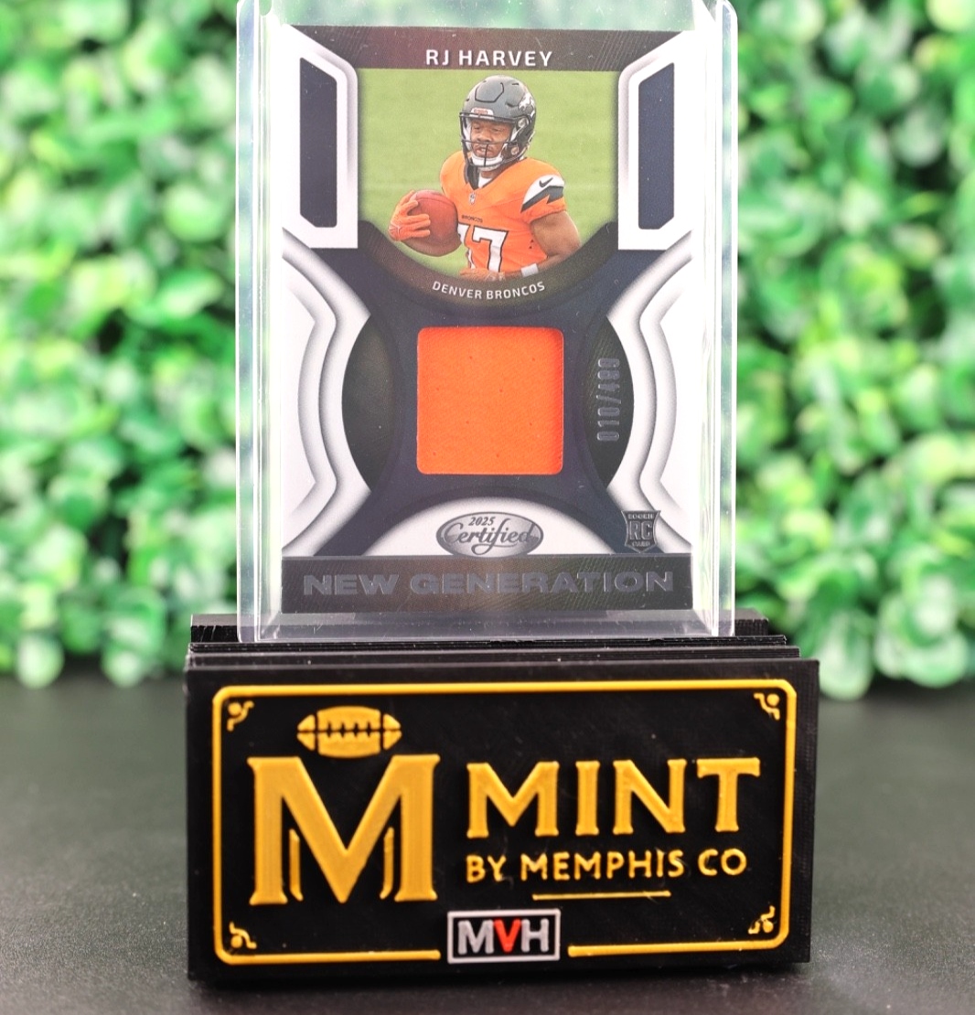RJ HARVEY 2025 CERTIFIED NEW GENERATION PATCH MIRROR RC /499 BRONCOS