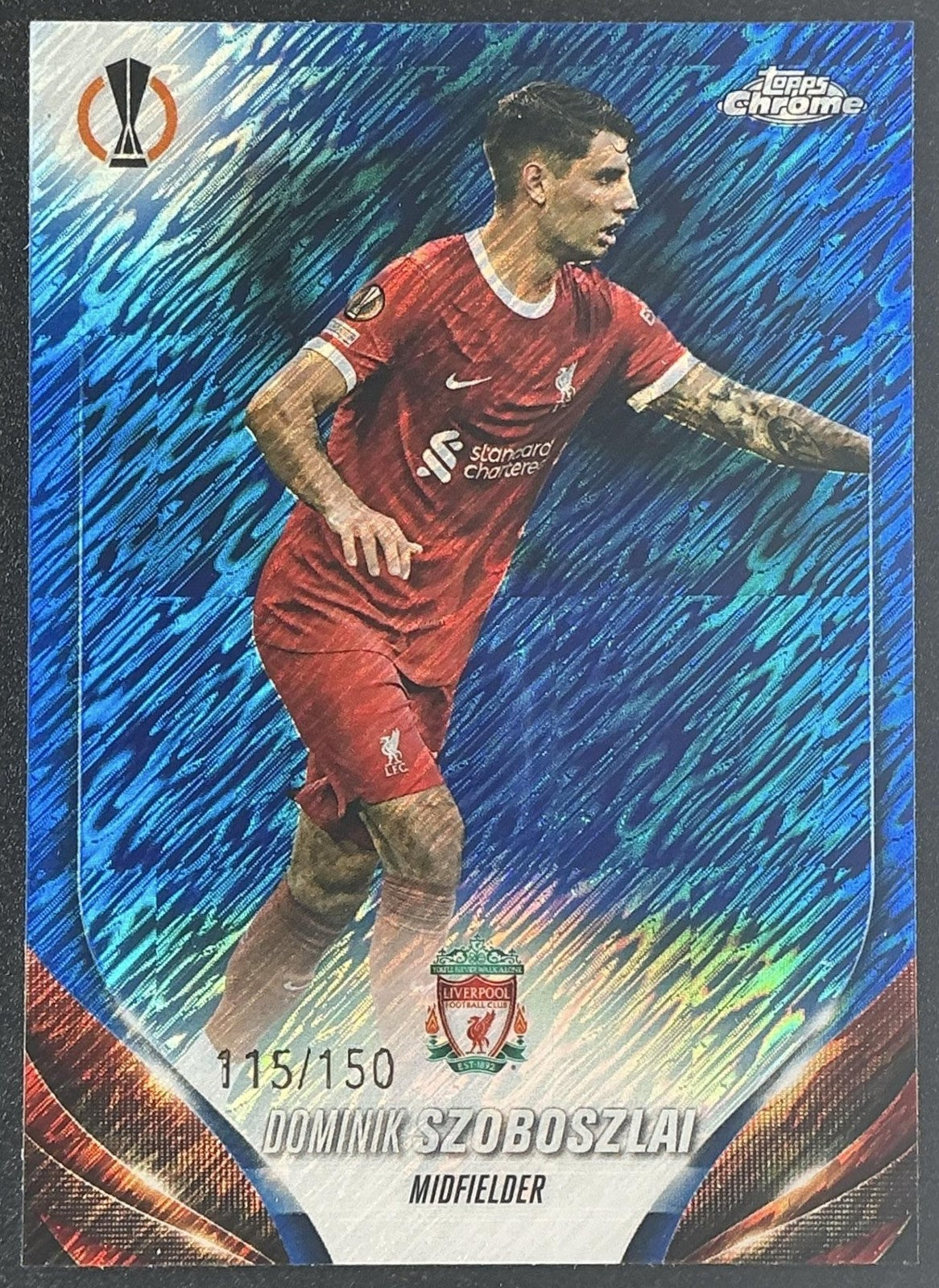 2023 Topps Chrome Dominik Szoboszlai #119 Blue Shimmer Refractor /150