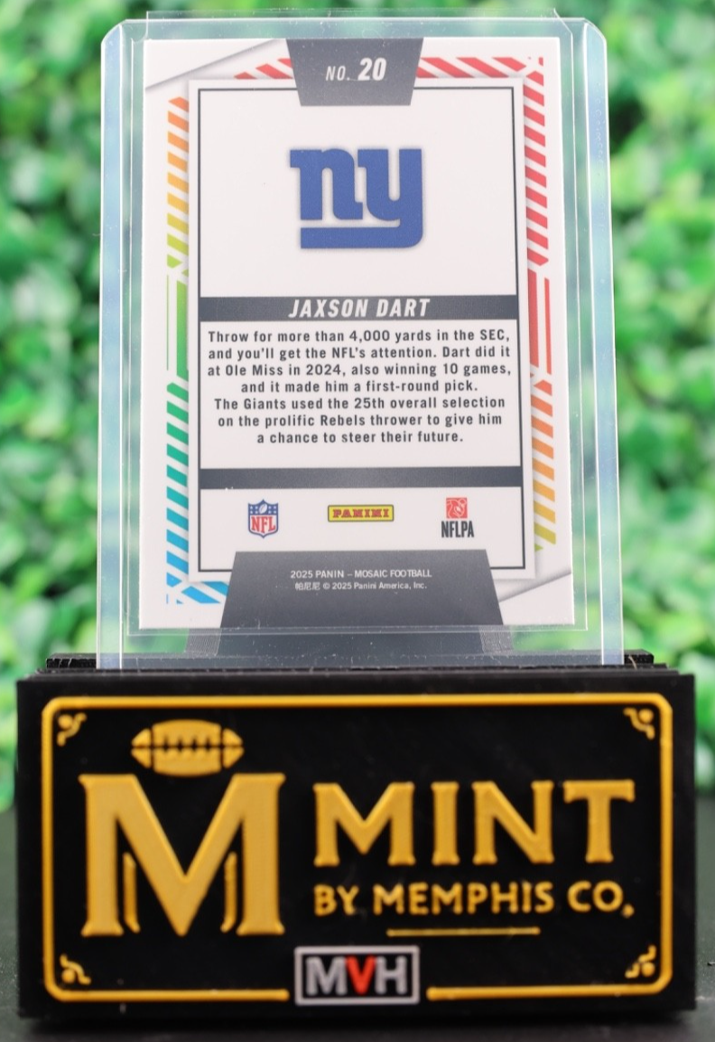 JAXSON DART 2025 MOSAIC #20 RC ROOKIE MEN OF MASTERY NEW YORK GIANTS