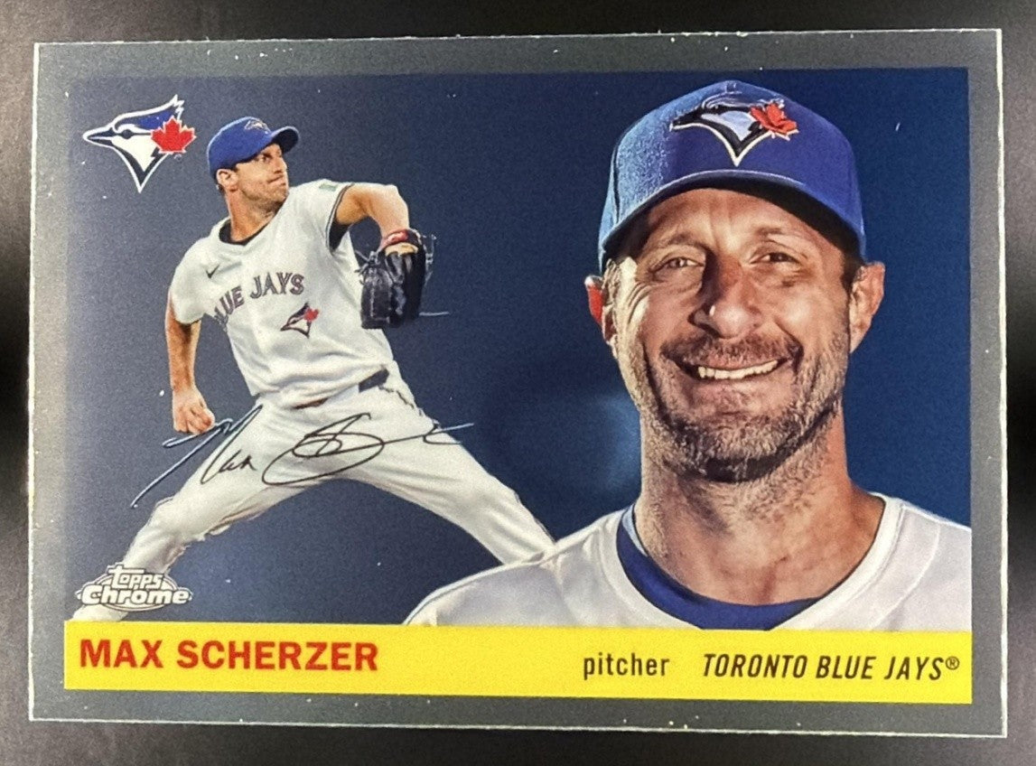 MAX SCHERZER 2025 TOPPS CHROME PLATINUM ANNIVERSARY #109 BLUE JAYS
