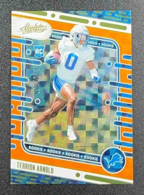 TERRION ARNOLD 2024 PANINI ABSOLUTE #124 ROOKIES ORANGE MOSAIC 50/299 RC LIONS