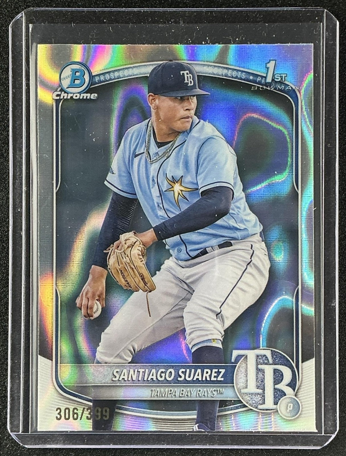 2025 Bowman Santiago Suarez #BCP-142 Chrome Lava Refractor /399 1st Prospect