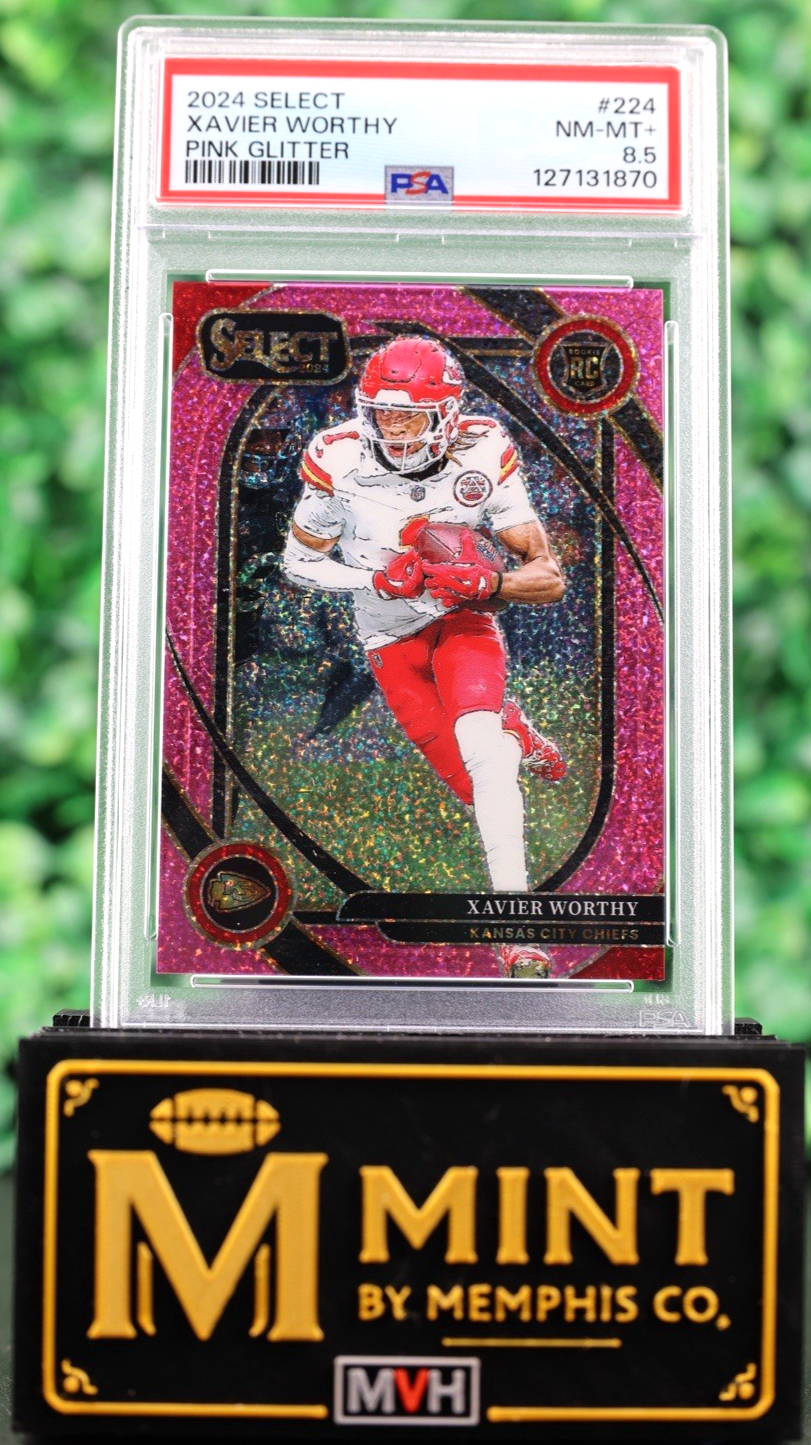XAVIER WORTHY 2024 SELECT CLUB PINK GLITTER PRIZM RC SSP CASE HIT CHIEFS