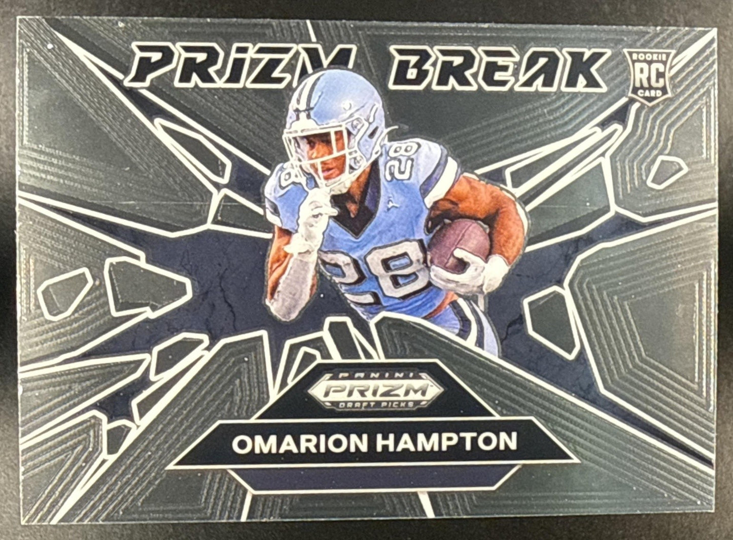 OMARION HAMPTON 2025 PANINI PRIZM DRAFT PICKS #19 BREAK TAR HEELS