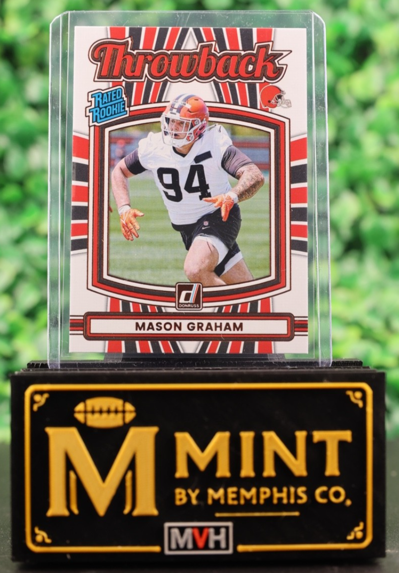 MASON GRAHAM 2025 PANINI DONRUSS THROWBACK RATED ROOKIE RC #40 CLEVELAND BROWNS