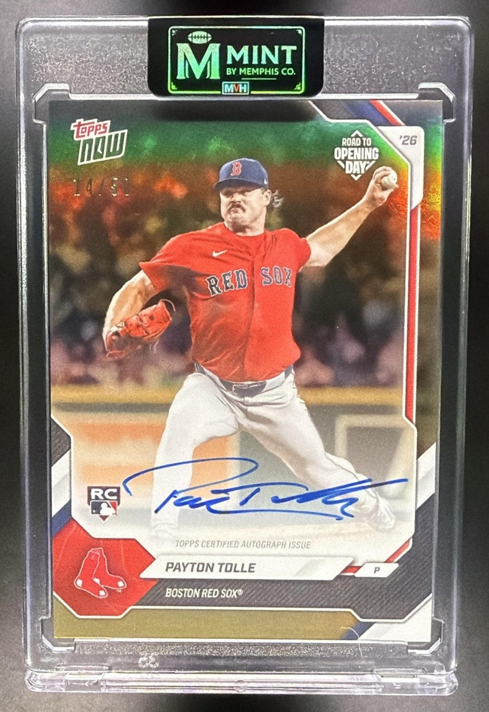 2026 Topps Now Road to Opening Day Payton Tolle #A-PT Auto Gold Foil /50 RC