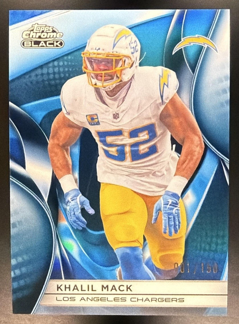 KHALIL MACK 2025 TOPPS CHROME BLACK #58 BLUE REFRACTOR 1/150 CHARGERS
