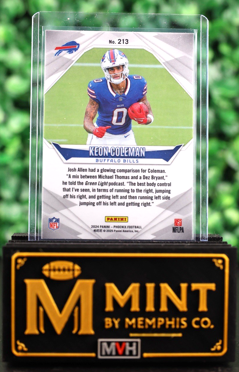 KEON COLEMAN 2024 PANINI PHOENIX ROOKIES #213 PURPLE FADE RC BILLS