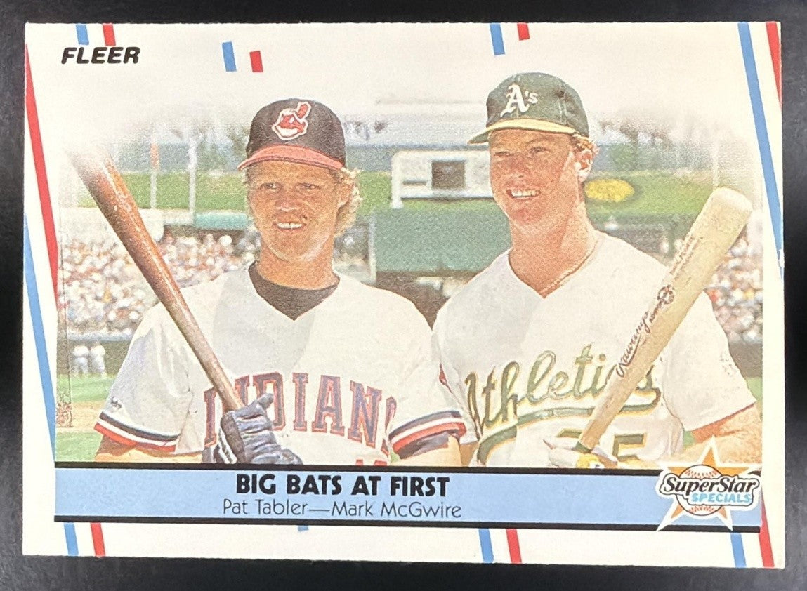 BIG BATS AT FIRST PAT TABLER MARK MCGWIRE S 1988 FLEER #633 ATHLETICS