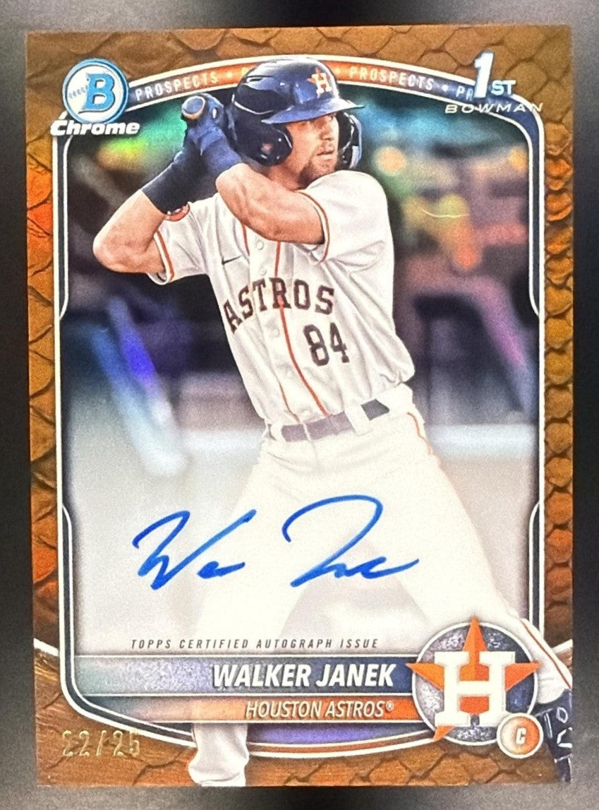 2025 Bowman Walker Janek #CPA-WJA Chrome Auto Reptilian Orange Refractor /25 1st