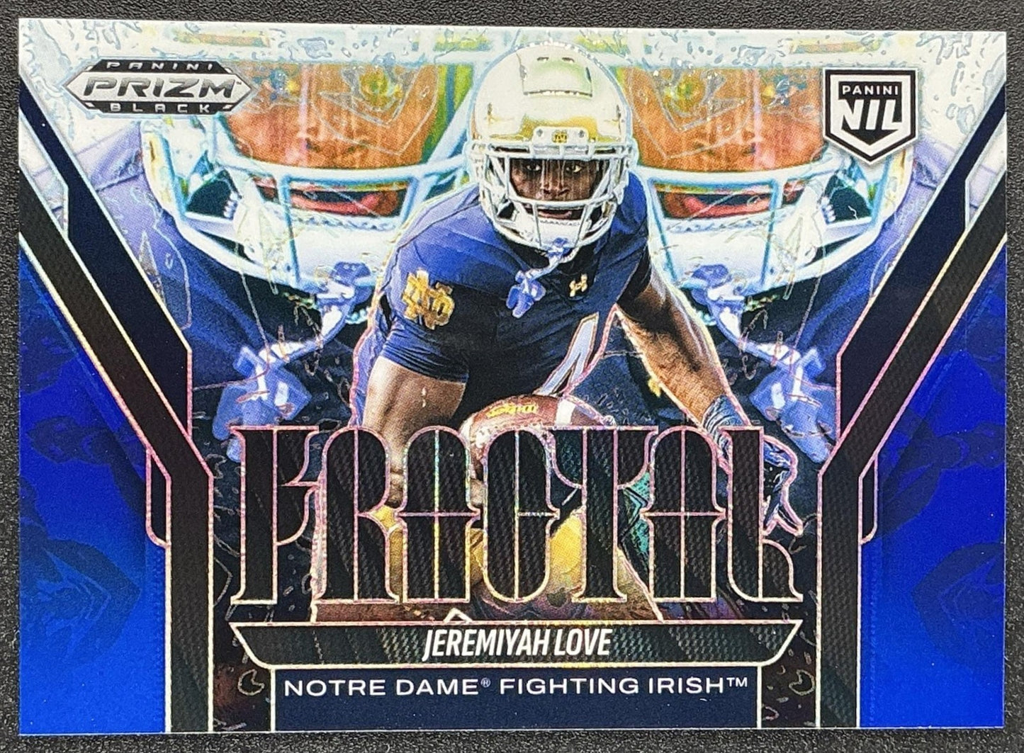 JEREMIYAH LOVE 2025 PANINI PRIZM BLACK FRACTAL BLUE /199 SP COLOR MATCH