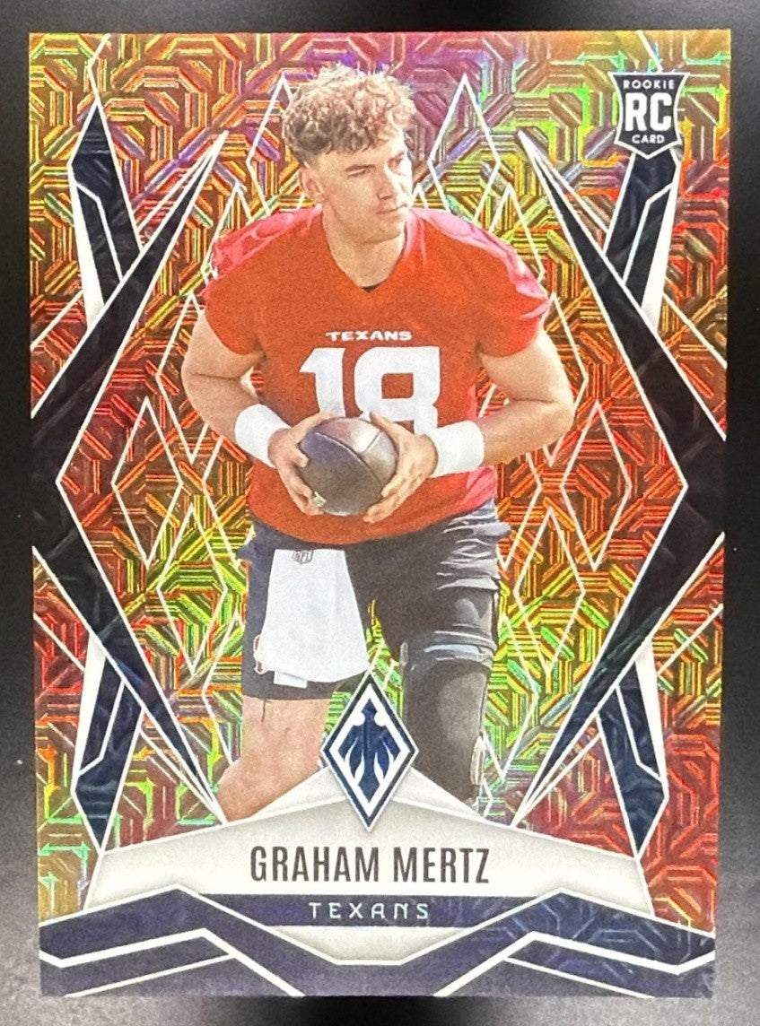 GRAHAM MERTZ 2025 PANINI PHOENIX #222 FIRE BURST PRIZM 200/350 RC TEXANS