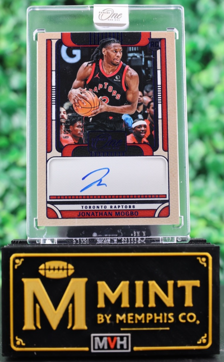JONATHAN MOGBO 2024-25 PANINI ONE AND ONE ROOKIE RED RC AUTO /25 RAPTORS SSP
