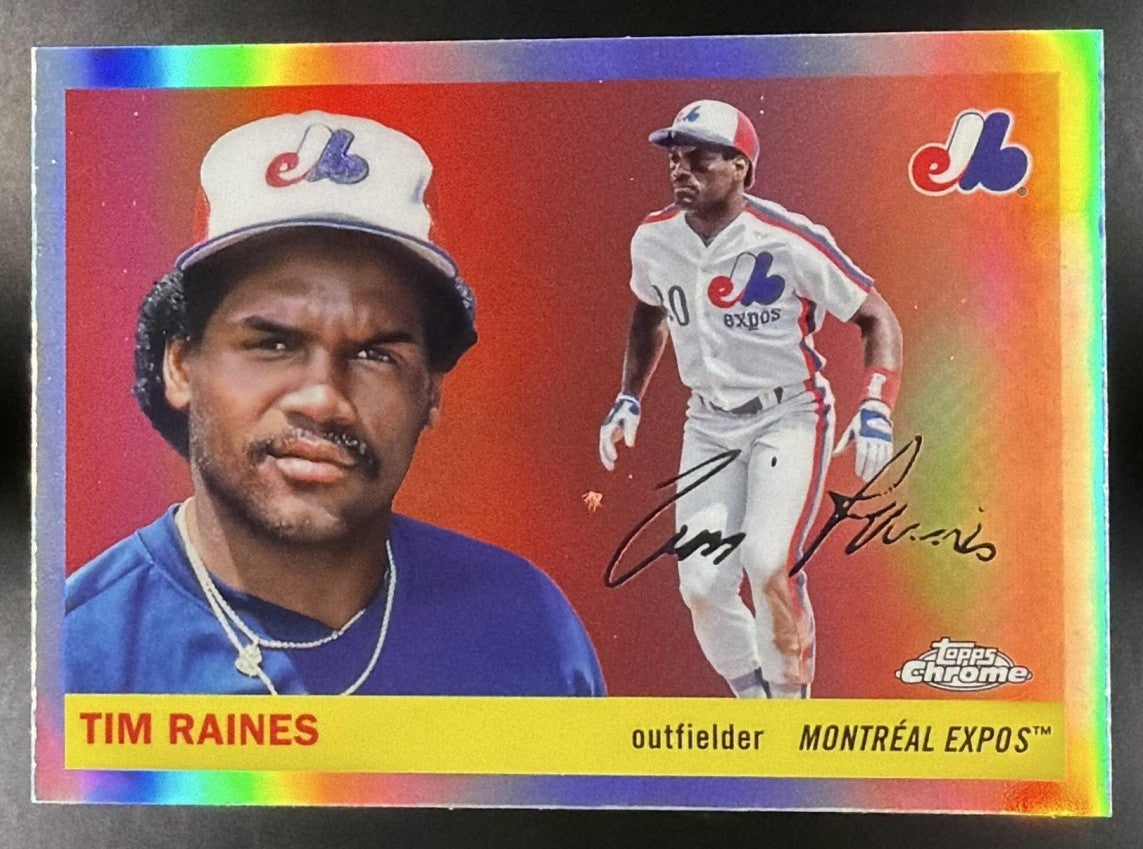 TIM RAINES 2025 TOPPS CHROME PLATINUM ANNIVERSARY #476 REFRACTOR EXPOS