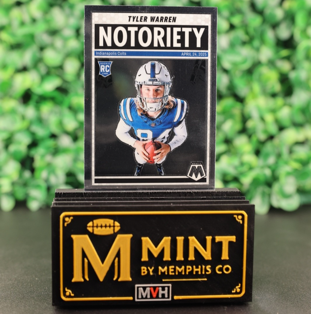 TYLER WARREN 2025 PANINI MOSAIC NOTORIETY RC #25 ROOKIE COLTS