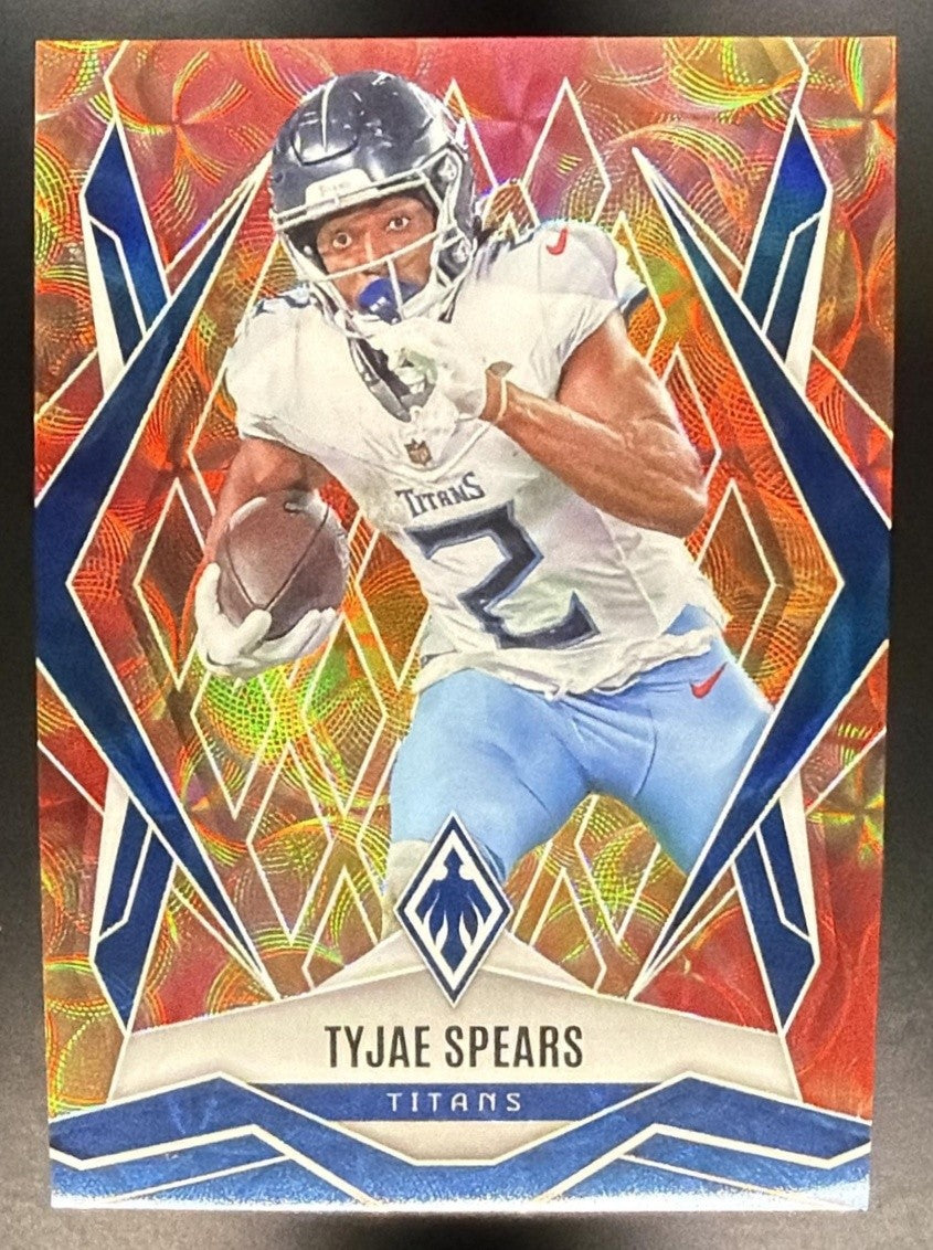 TYJAE SPEARS 2025 PANINI PHOENIX FACTORY SET #56 FIREBURST /350 TITANS