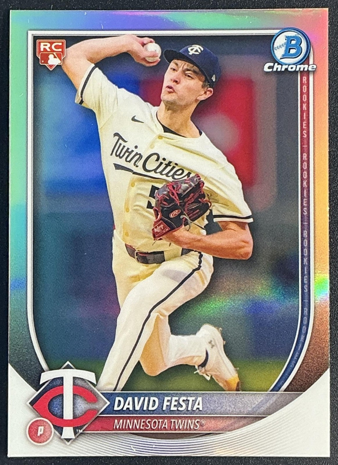 DAVID FESTA 2025 BOWMAN #54 CHROME RED RC ROOKIE REDEMPTION TWINS