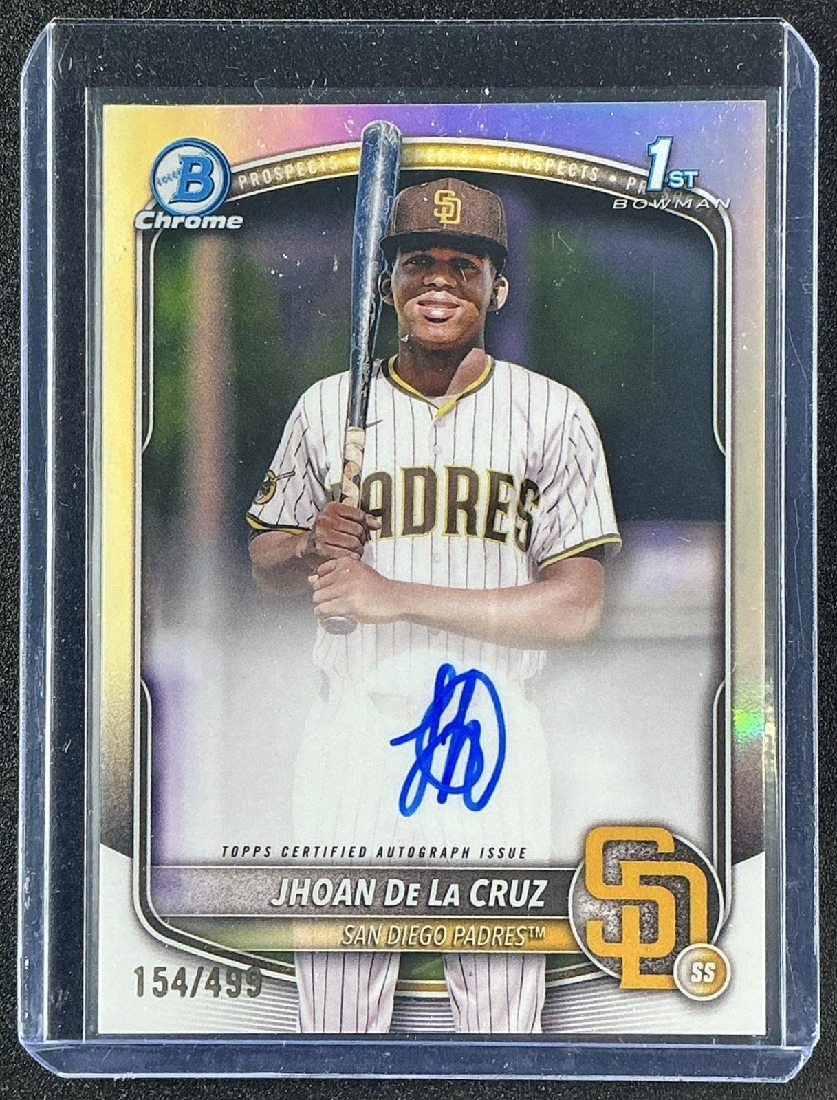 2025 Bowman Chrome Jhoan De La Cruz #CPA-JDL Auto Refractor /499 1st Prospect