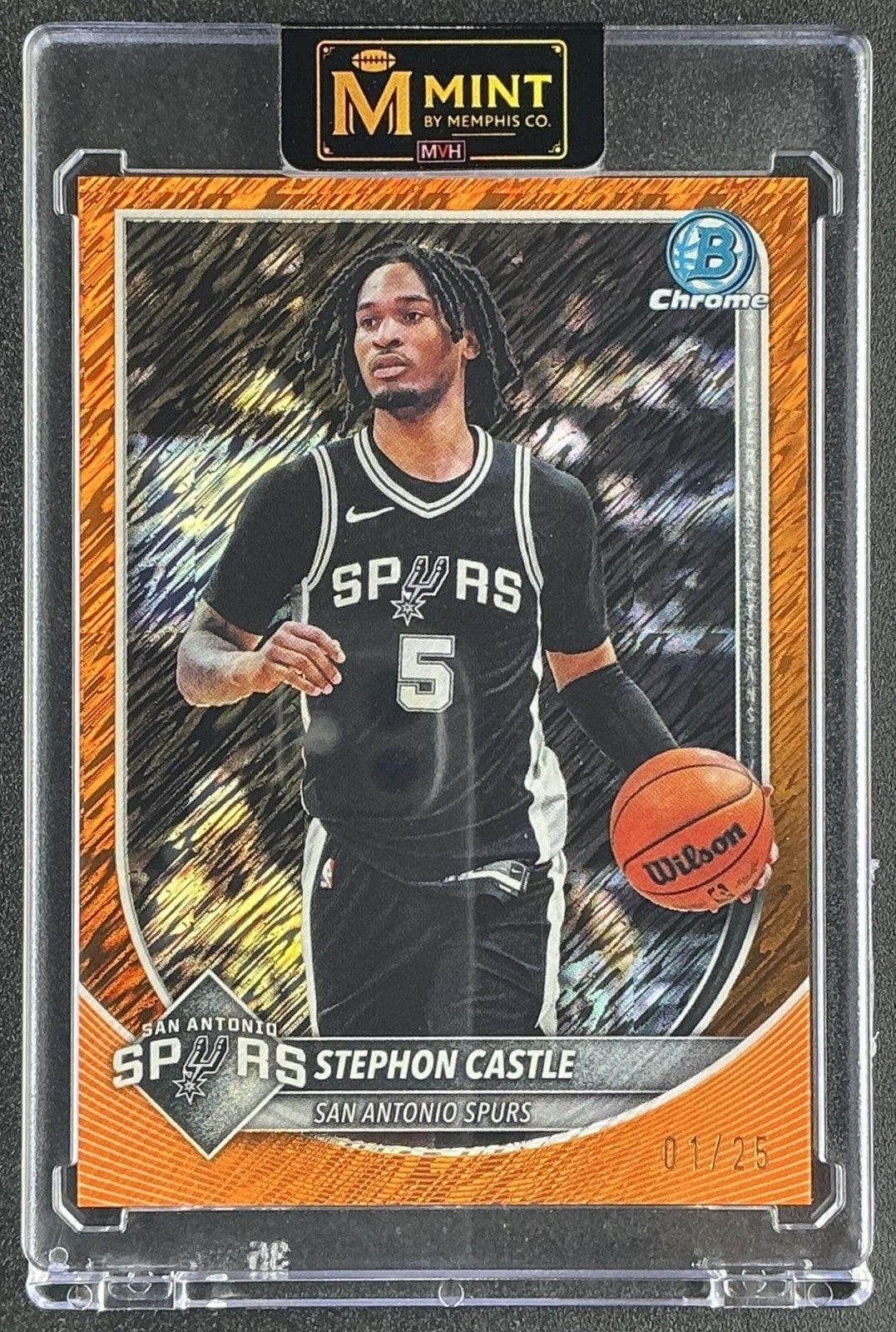 2025 Bowman Stephon Castle #BCV-145 Chrome Orange Shimmer Refractor /25