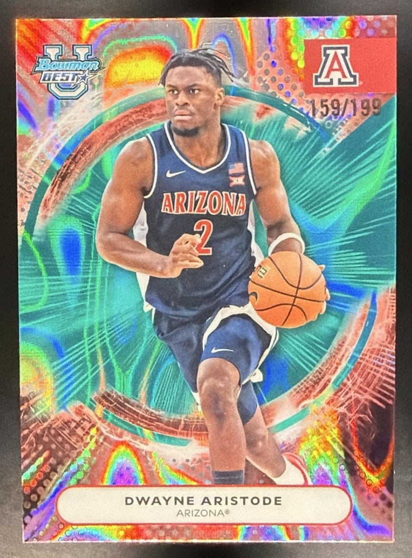 2025 Bowman Best University Dwayne Aristode #17 Aqua Lava Refractor /199