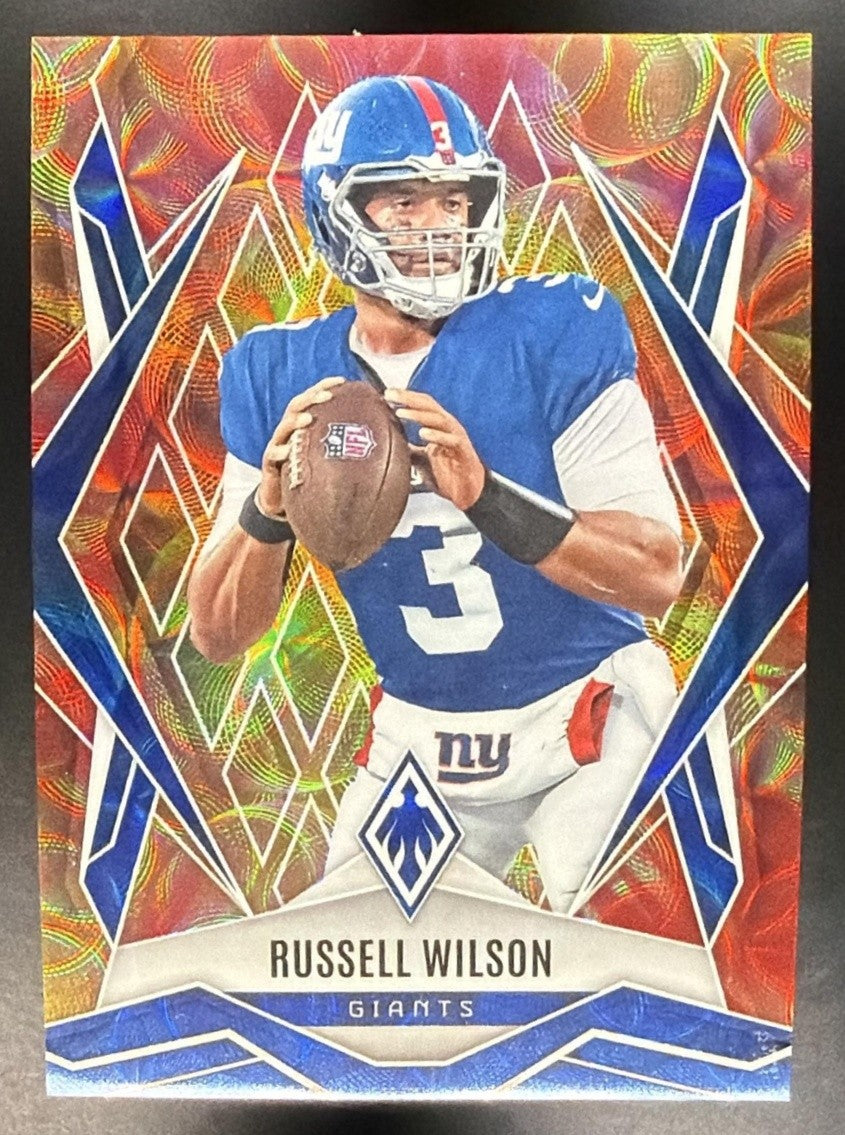 RUSSELL WILSON 2025 PANINI PHOENIX FACTORY SET #28 FIREBURST /350 GIANTS