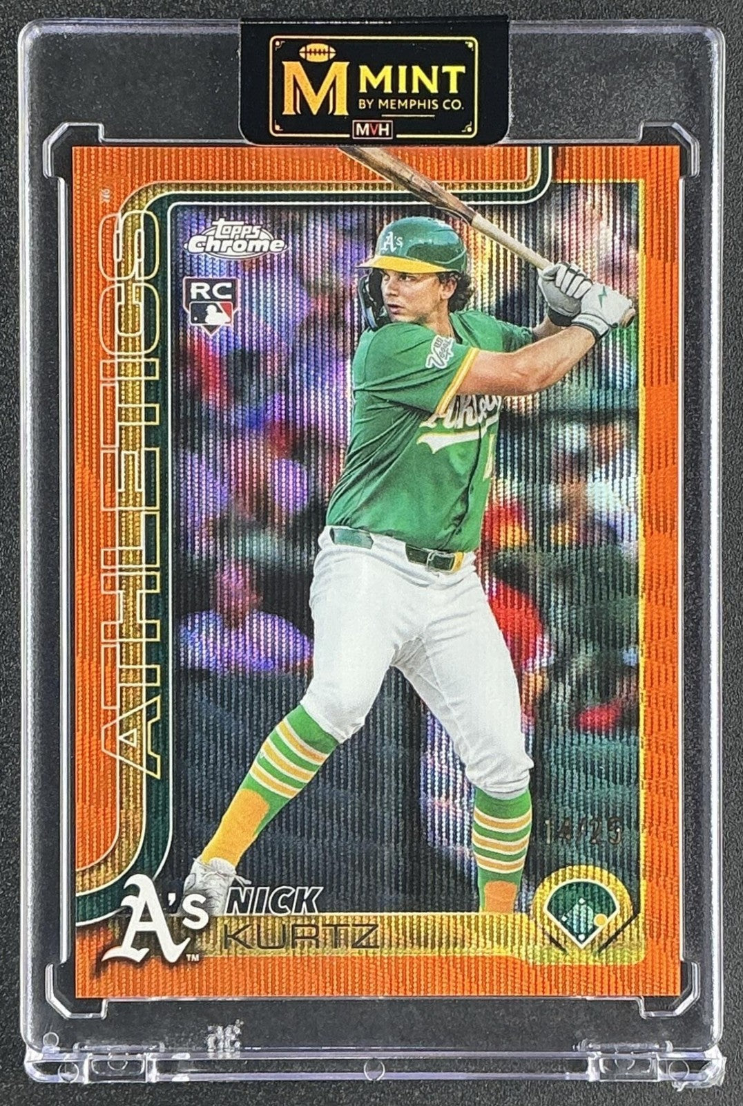 2025 Topps Chrome Update Nick Kurtz #USC178 Orange Wave Refractor /25 RC